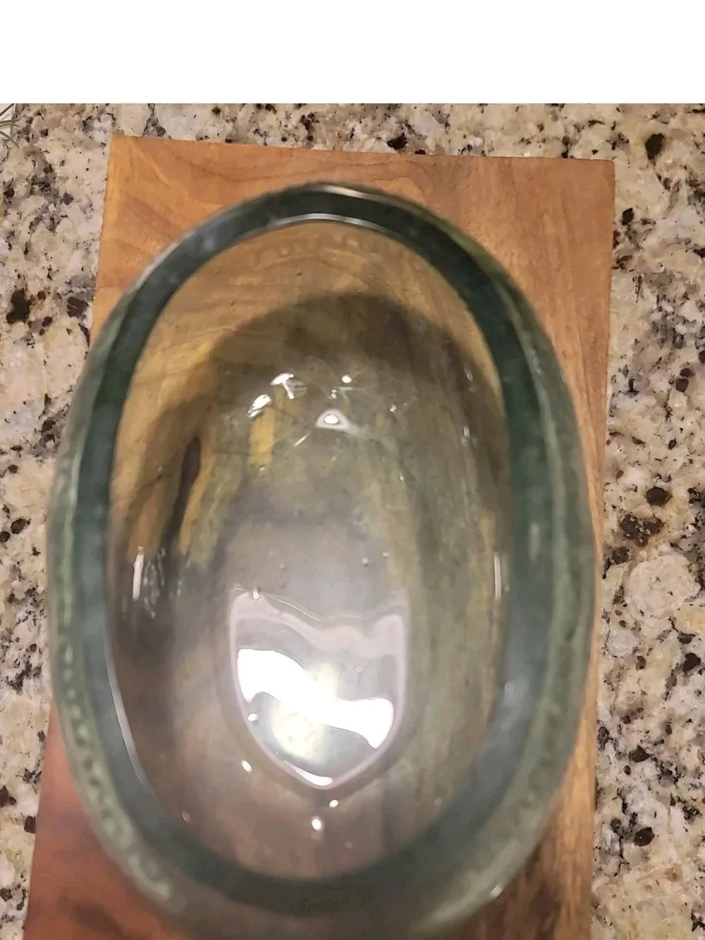 Antique Glass Bowl Czechoslavovakian Hand Etched Schooner/ Oval 6
